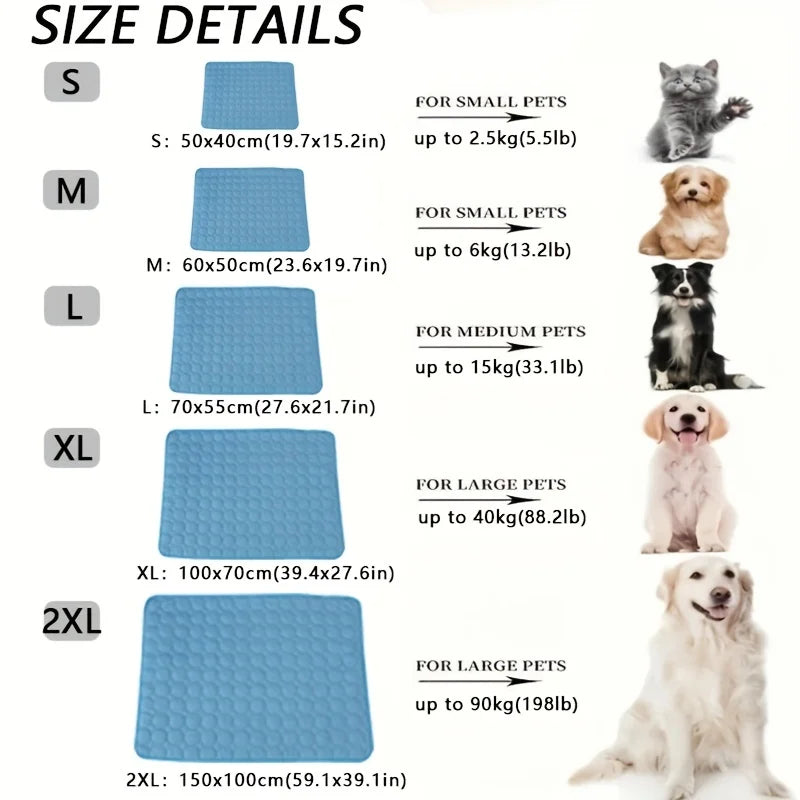 Dog resting on cooling gel mat
