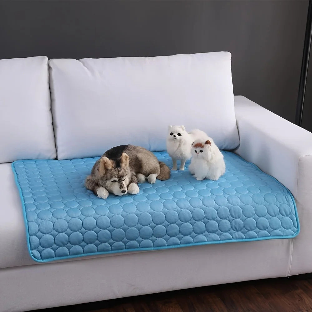 Self-cooling pet mat folded