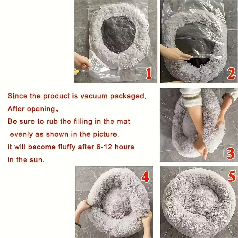 fluffy calming pet bed