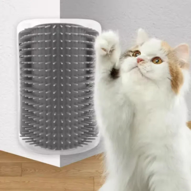 Wall corner cat grooming brush