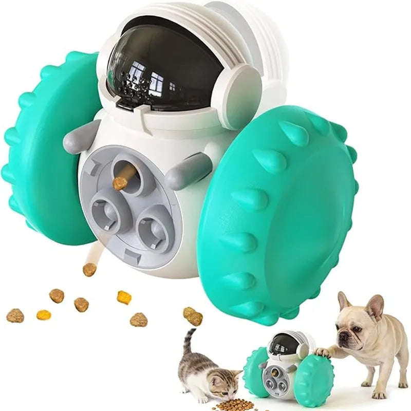 Wobble treat-dispensing dog puzzle toy